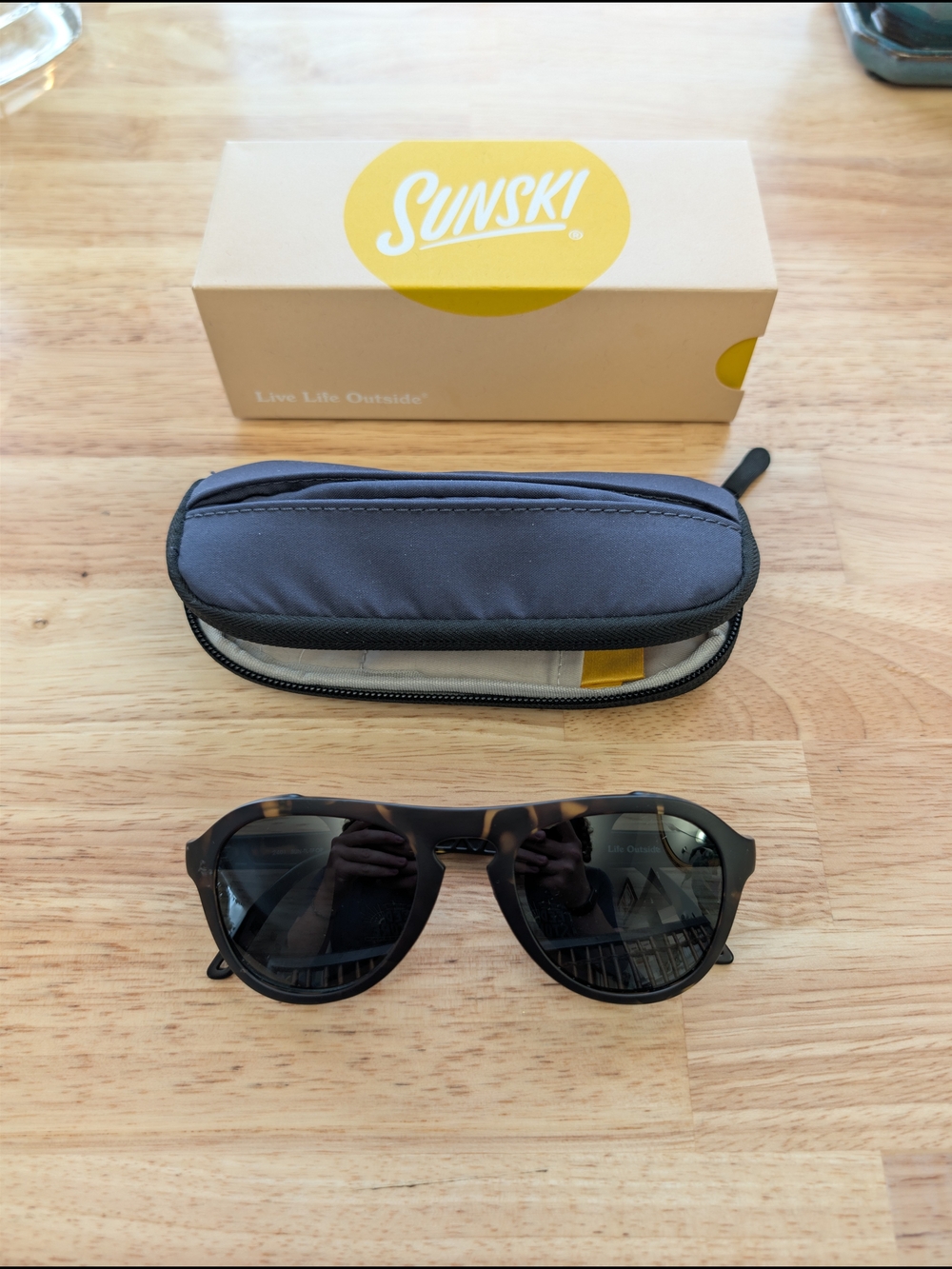 Sunski Treeline Polarized Sunglasses Tortoise Forest w/ Box & Case